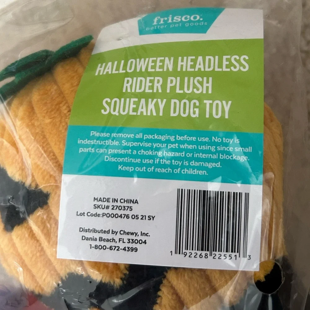 NIP Frisco Halloween Headless Rider Dog Toy